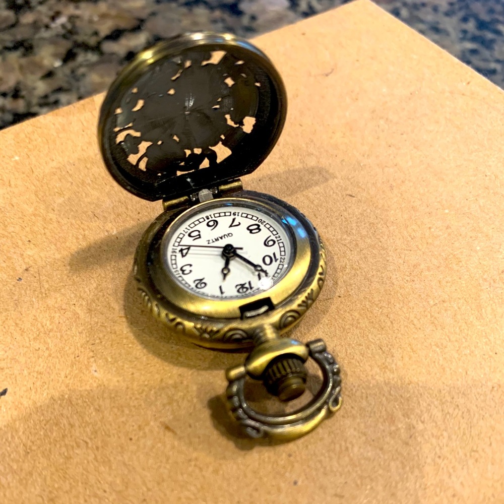 Golden Pocket Watch Pendant